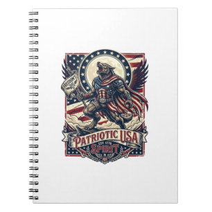 Patriotic Werewolf Patriot Horror Monster Patriot Notebook