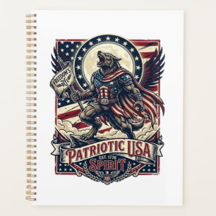Patriotic Werewolf Patriot Horror Monster Patriot  Planner