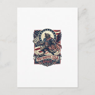 Patriotic Werewolf Patriot Horror Monster Patriot  Postcard