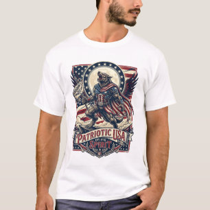 Patriotic Werewolf Patriot Horror Monster Patriot  T-Shirt
