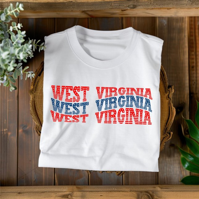 Patriotic West Virginia Red and Blue Boho T-Shirt  (Creator Uploaded)