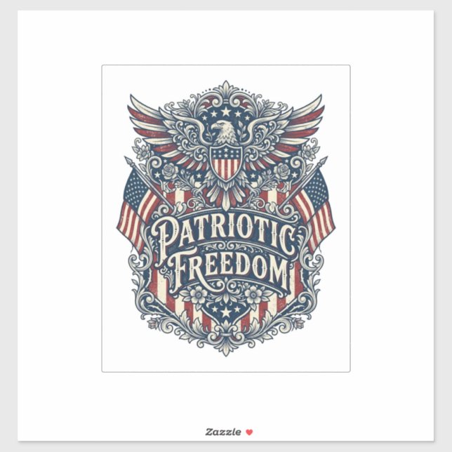 Patriotic Western Floral Vector Graphic Tee (Sheet)