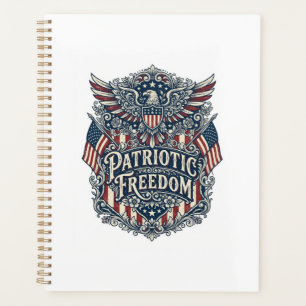 Patriotic Western Floral Vector Graphic Tee Planner