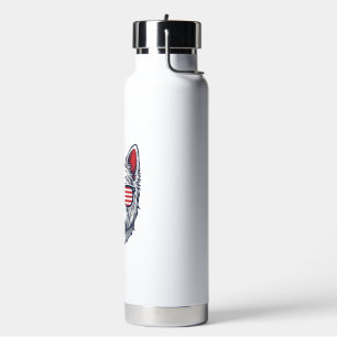 Patriotic Westie Dog Sunglasses Vintage Vector Art Water Bottle