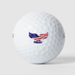 Patriotic Whale Tail Golf Balls