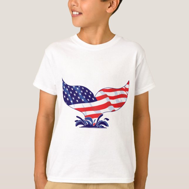 Patriotic Whale Tail T-Shirt (Front)