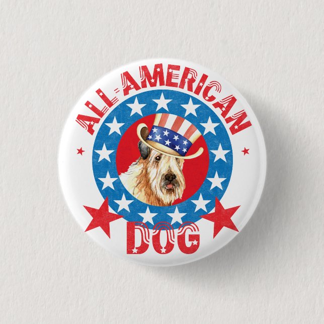 Patriotic Wheaten 3 Cm Round Badge (Front)