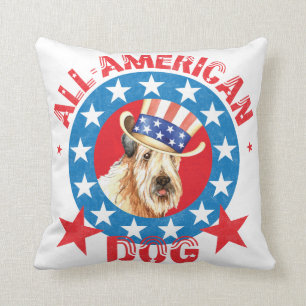 Patriotic Wheaten Cushion