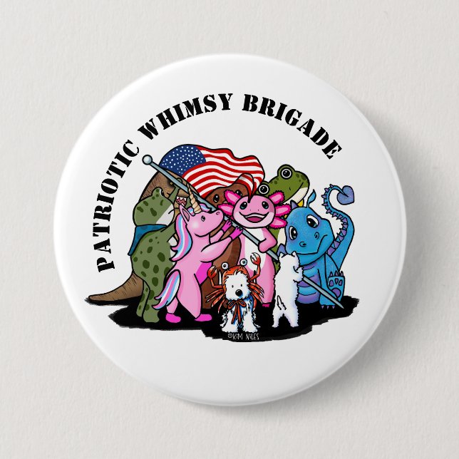 Patriotic Whimsy Brigade 7.5 Cm Round Badge (Front)
