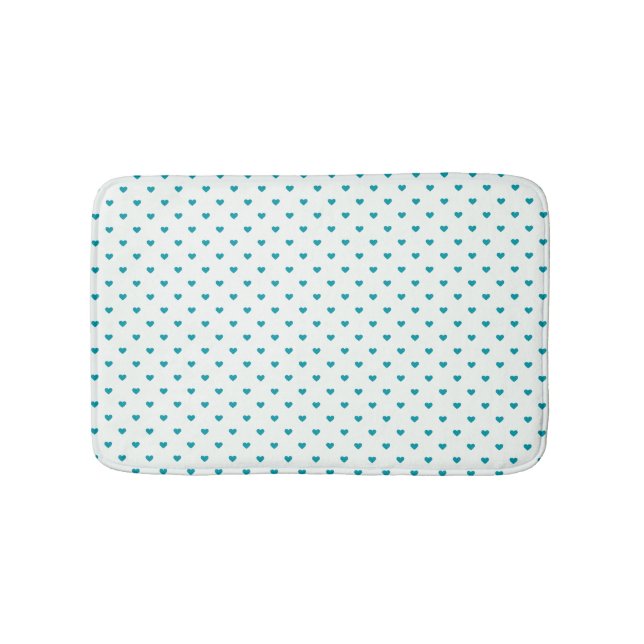 Patriotic White and Blue Heart Shape Bath Mat (Front)
