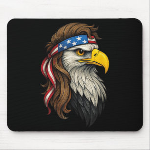 Patriotic White Head Eagle Us Flag Bandanna Mullet Mouse Pad