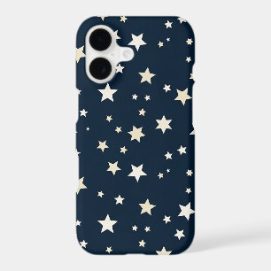 Patriotic White Stars on Navy Blue