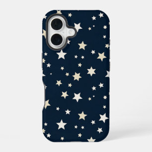 Patriotic White Stars on Navy Blue  iPhone 16 Case