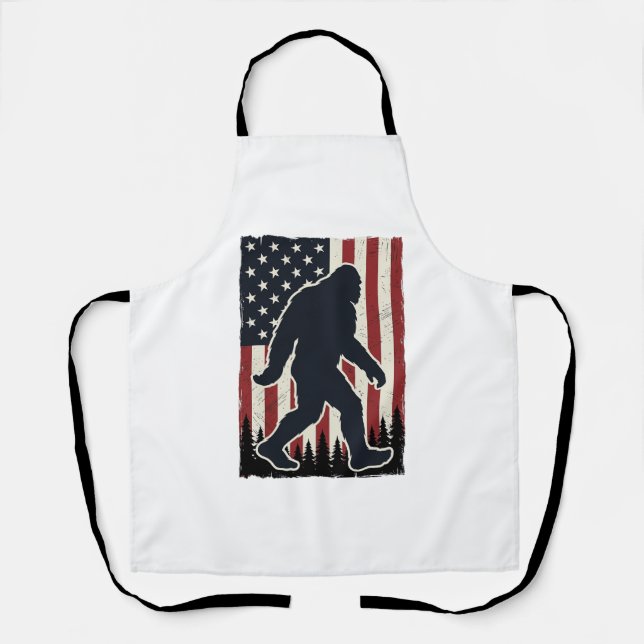 Patriotic Wilderness Creature Vintage Flag Vector  Apron (Front)
