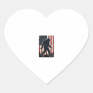 Patriotic Wilderness Creature Vintage Flag Vector  Heart Sticker