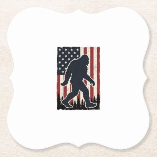 Patriotic Wilderness Creature Vintage Flag Vector  Paper Coaster