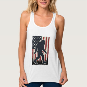 Patriotic Wilderness Creature Vintage Flag Vector  Singlet