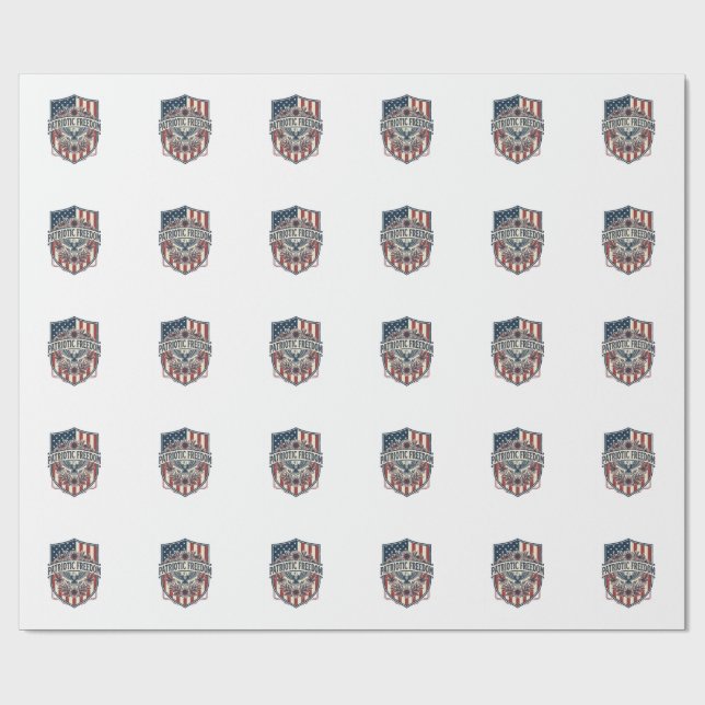 Patriotic Wildflower Lover Vector Graphic Tee Wrapping Paper (Flat)