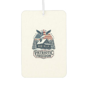 Patriotic Winter Cabin Vector Graphic Tee Car Air Freshener