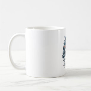 Patriotic Winter Cabin Vector Graphic Tee Coffee Mug