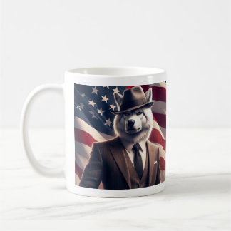 Patriotic Wolf Coffee Mug