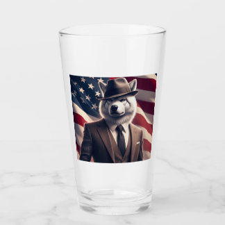Patriotic Wolf Glass