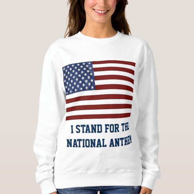 Patriotic Woman's Sweatshirt with American Flag (Front)
