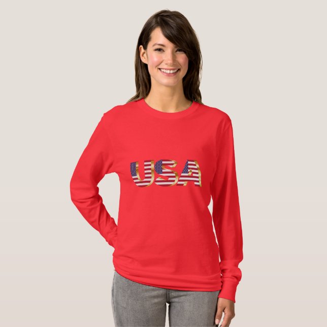 Patriotic Women's Basic Long Sleeve T-Shirt (Front Full)