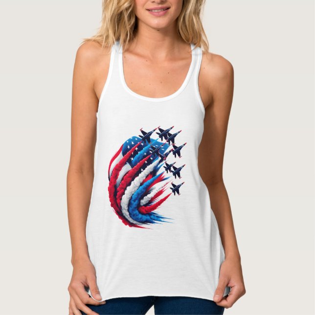 Patriotic Women's Racerback Tank Top (Front)