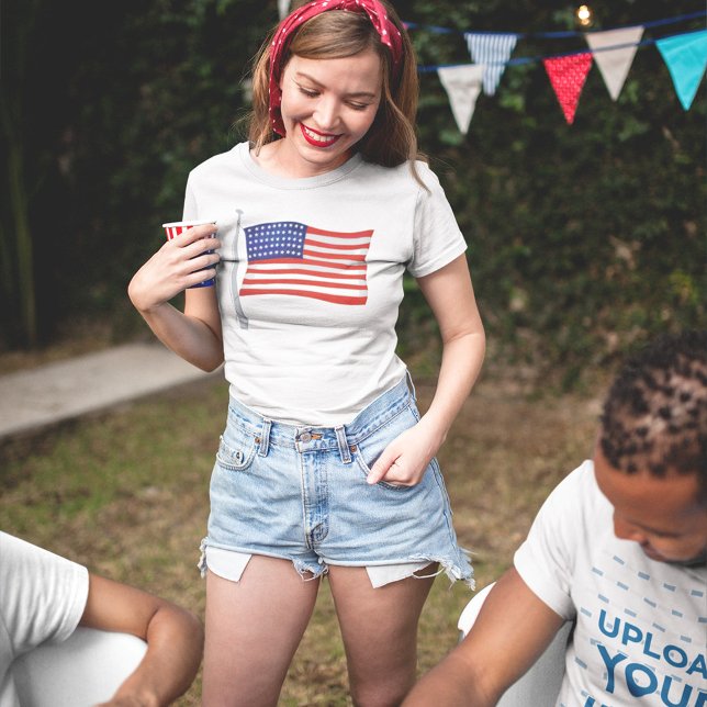 Patriotic Women's Red White and Blue Trendy T-Shirt (Creator Uploaded)