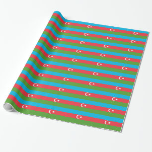 Patriotic wrapping paper with Flag of Azerbaijan