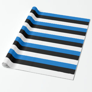 Patriotic wrapping paper with Flag of Estonia