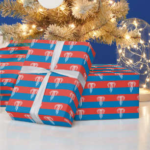 Patriotic wrapping paper with Flag of Kansas City