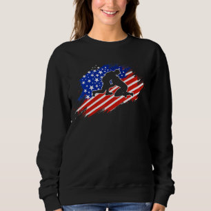 Patriotic Wrestler  4th Of July  American Flag Wre Sweatshirt