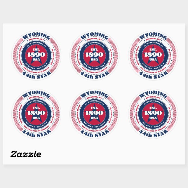 Patriotic Wyoming Circle Design Sticker (Sheet)