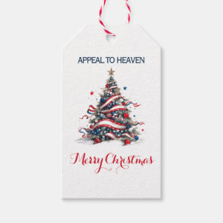 Patriotic Xmas Tree ATH1 with origin ed - Gift Tag
