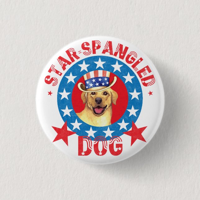 Patriotic Yellow Lab 3 Cm Round Badge (Front)