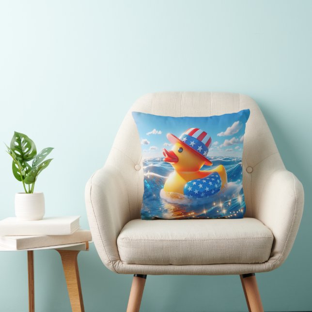 Patriotic Yellow Rubber Duck Cushion (Chair)