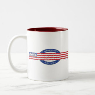 Patriotic Yellowstone Montana Two-Tone Coffee Mug