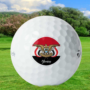 Patriotic Yemeni Flag Golf Balls, Yemen Golf Balls