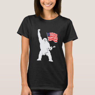 Patriotic Yeti Silhouette With Guitar T-Shirt