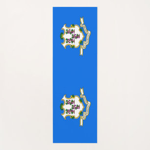 Patriotic Yoga Mats with flag of Connecticut, USA