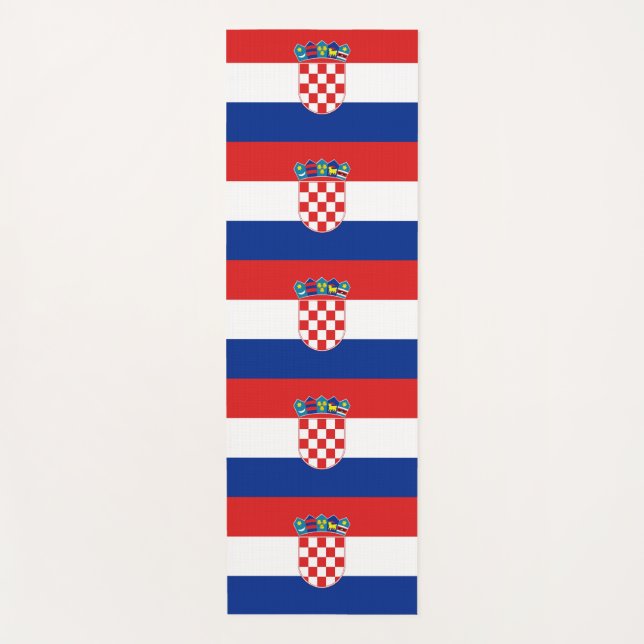 Patriotic Yoga Mats with flag of Croatia (Front)