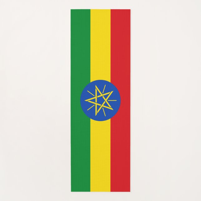 Patriotic Yoga Mats with flag of Ethiopia (Front)