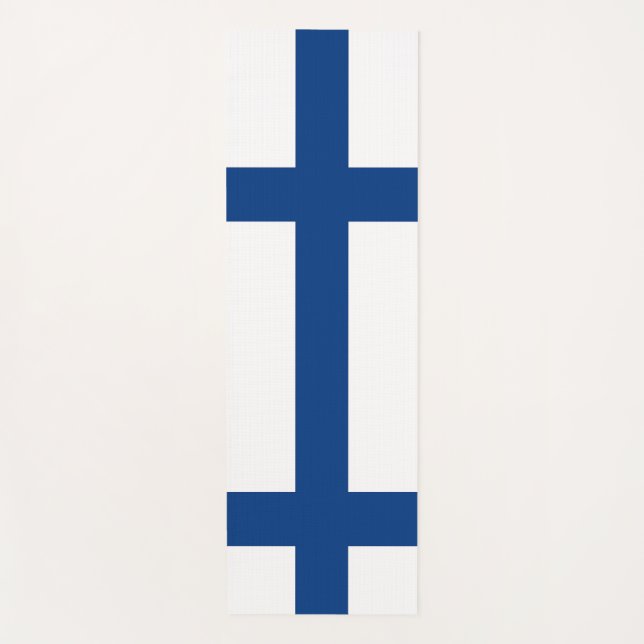 Patriotic Yoga Mats with flag of Finland (Front)