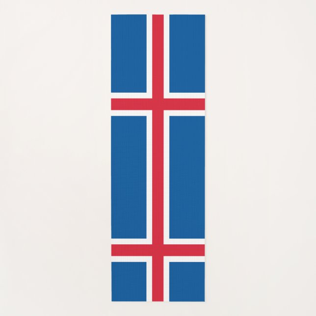 Patriotic Yoga Mats with flag of Iceland (Front)