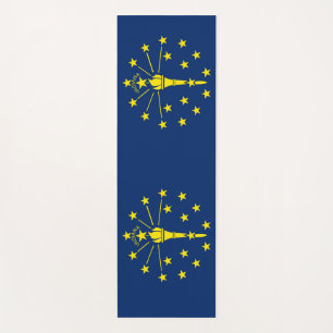 Patriotic Yoga Mats with flag of Indiana, USA