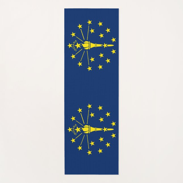 Patriotic Yoga Mats with flag of Indiana, USA (Front)