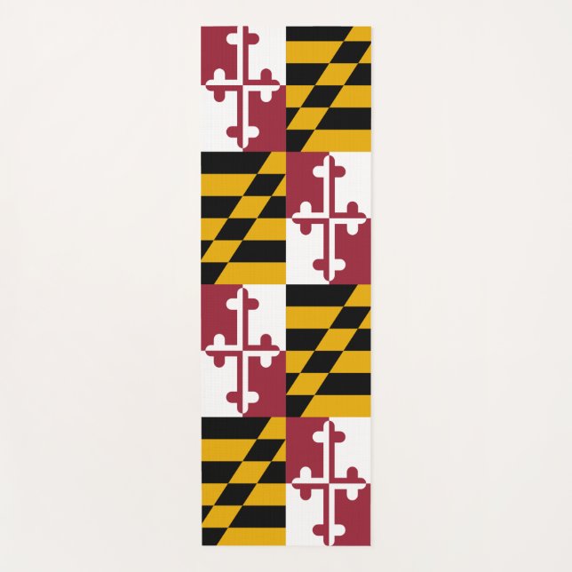 Patriotic Yoga Mats with flag of Maryland, USA (Front)