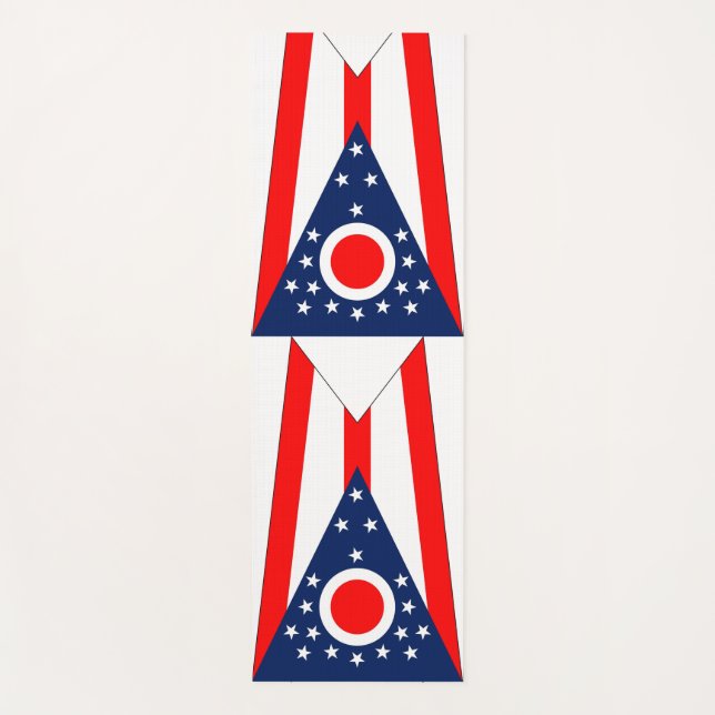 Patriotic Yoga Mats with flag of Ohio, USA (Front)